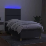 ΚΡΕΒΑΤΙ BOXSPRING ΜΕ ΣΤΡΩΜΑ & LED ΣΚ.ΓΚΡΙ 100X200 ΕΚ ΥΦΑΣΜΑΤΙΝΟ 3135334