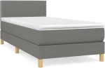 ΚΡΕΒΑΤΙ BOXSPRING ΜΕ ΣΤΡΩΜΑ ΣΚΟΥΡΟ ΓΚΡΙ 100X200 ΕΚ. ΥΦΑΣΜΑΤΙΝΟ 3140514