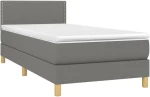 ΚΡΕΒΑΤΙ BOXSPRING ΜΕ ΣΤΡΩΜΑ ΣΚΟΥΡΟ ΓΚΡΙ 100X200 ΕΚ. ΥΦΑΣΜΑΤΙΝΟ 3140514
