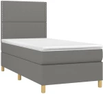 ΚΡΕΒΑΤΙ BOXSPRING ΜΕ ΣΤΡΩΜΑ ΣΚΟΥΡΟ ΓΚΡΙ 100X200 ΕΚ. ΥΦΑΣΜΑΤΙΝΟ 3142234