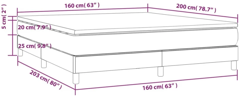 ΚΡΕΒΑΤΙ BOXSPRING ΜΕ ΣΤΡΩΜΑ ΣΚΟΥΡΟ ΓΚΡΙ 160X200 ΕΚ. ΒΕΛΟΥΔΙΝΟ 3144340