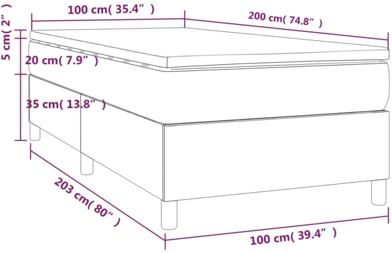 ΚΡΕΒΑΤΙ BOXSPRING ΜΕ ΣΤΡΩΜΑ ΣΚΟΥΡΟ ΜΠΛΕ 100X200 ΕΚ. ΒΕΛΟΥΔΙΝΟ 3144667