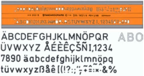 STANDARDGRAPH ΣΤΕΝΣΙΛ ΓΡΑΜΜΑΤΩΝ ΑΓΓΛΙΚΑ 203/3mm