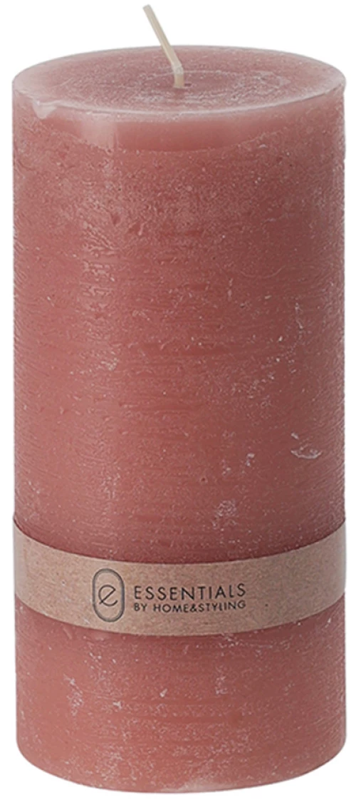Κερί κορμός ρουστίκ ροζ 7x7x14cm Zaros 25781 CA385
