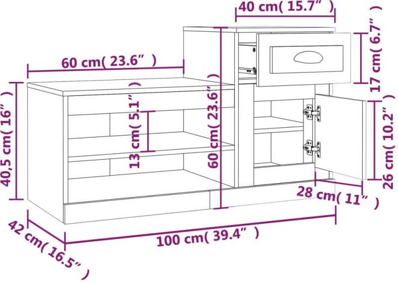 ΠΑΠΟΥΤΣΟΘΗΚΗ ΚΑΠΝΙΣΤΗ ΔΡΥΣ 100X42X60 ΕΚ. ΑΠΟ ΕΠΕΞΕΡΓΑΣΜΕΝΟ ΞΥΛΟ 816421
