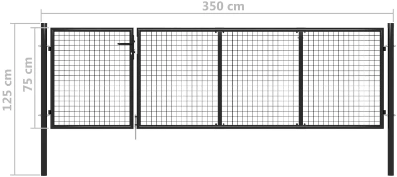 ΠΟΡΤΑ ΠΕΡΙΦΡΑΞΗΣ ΚΗΠΟΥ ΑΝΘΡΑΚΙ 350 X 75 ΕΚ. ΑΤΣΑΛΙΝΗ 144322