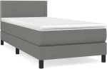 ΚΡΕΒΑΤΙ BOXSPRING ΜΕ ΣΤΡΩΜΑ ΣΚΟΥΡΟ ΓΚΡΙ 90X190 ΕΚ. ΥΦΑΣΜΑΤΙΝΟ 3139938