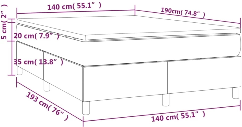 ΚΡΕΒΑΤΙ BOXSPRING ΜΕ ΣΤΡΩΜΑ ΑΝΟΙΧΤΟ ΓΚΡΙ 140X190 ΕΚ. ΥΦΑΣΜΑΤΙΝΟ 3144415