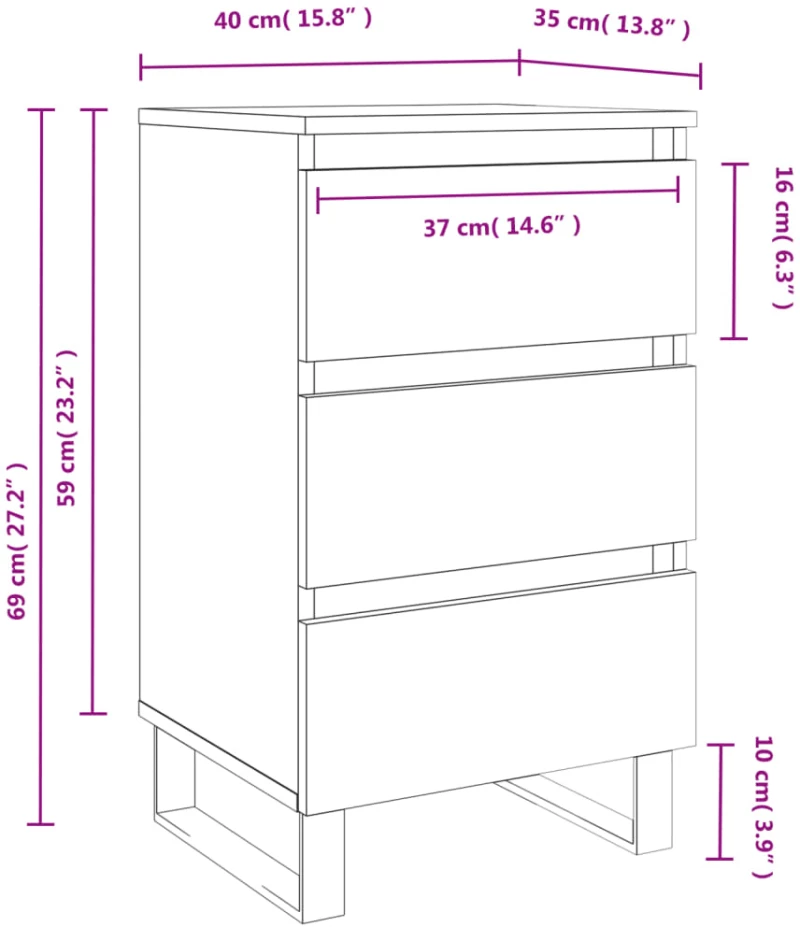 ΚΟΜΟΔΙΝΑ 2 ΤΕΜ. ΓΚΡΙ SONOMA 40X35X69 ΕΚ. ΑΠΟ ΕΠΕΞΕΡΓΑΣΜΕΝΟ ΞΥΛΟ 826953