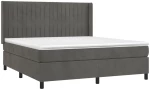 ΚΡΕΒΑΤΙ BOXSPRING ΜΕ ΣΤΡΩΜΑ ΣΚΟΥΡΟ ΓΚΡΙ 160X200 ΕΚ. ΒΕΛΟΥΔΙΝΟ 3132808