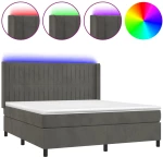 ΚΡΕΒΑΤΙ BOXSPRING ΜΕ ΣΤΡΩΜΑ & LED ΣΚ. ΓΚΡΙ 160X200ΕΚ. ΒΕΛΟΥΔΙΝΟ 3139692