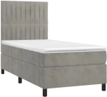 ΚΡΕΒΑΤΙ BOXSPRING ΜΕ ΣΤΡΩΜΑ ΑΝΟΙΧΤΟ ΓΚΡΙ 100X200 ΕΚ. ΒΕΛΟΥΔΙΝΟ 3143127