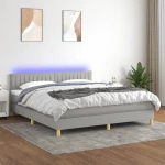 ΚΡΕΒΑΤΙ BOXSPRING ΜΕ ΣΤΡΩΜΑ & LED ΑΝ.ΓΚΡΙ 180X200 ΕΚ ΥΦΑΣΜΑΤΙΝΟ 3133893