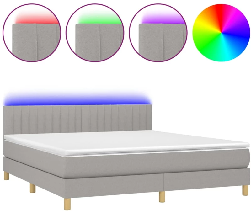 ΚΡΕΒΑΤΙ BOXSPRING ΜΕ ΣΤΡΩΜΑ & LED ΑΝ.ΓΚΡΙ 180X200 ΕΚ ΥΦΑΣΜΑΤΙΝΟ 3133893