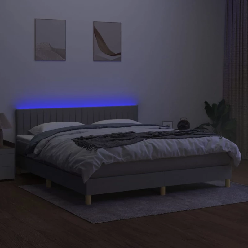 ΚΡΕΒΑΤΙ BOXSPRING ΜΕ ΣΤΡΩΜΑ & LED ΑΝ.ΓΚΡΙ 180X200 ΕΚ ΥΦΑΣΜΑΤΙΝΟ 3133893