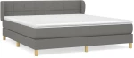 ΚΡΕΒΑΤΙ BOXSPRING ΜΕ ΣΤΡΩΜΑ ΣΚΟΥΡΟ ΓΚΡΙ 180X200 ΕΚ ΥΦΑΣΜΑΤΙΝ 3126822