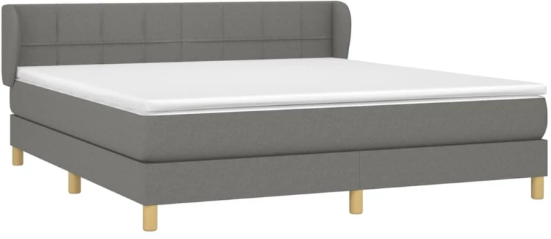 ΚΡΕΒΑΤΙ BOXSPRING ΜΕ ΣΤΡΩΜΑ ΣΚΟΥΡΟ ΓΚΡΙ 180X200 ΕΚ ΥΦΑΣΜΑΤΙΝ 3126822