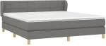 ΚΡΕΒΑΤΙ BOXSPRING ΜΕ ΣΤΡΩΜΑ ΣΚΟΥΡΟ ΓΚΡΙ 180X200 ΕΚ ΥΦΑΣΜΑΤΙΝ 3126822