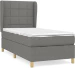 ΚΡΕΒΑΤΙ BOXSPRING ΜΕ ΣΤΡΩΜΑ ΣΚΟΥΡΟ ΓΚΡΙ 90X200 ΕΚ. ΥΦΑΣΜΑΤΙΝΟ 3128494