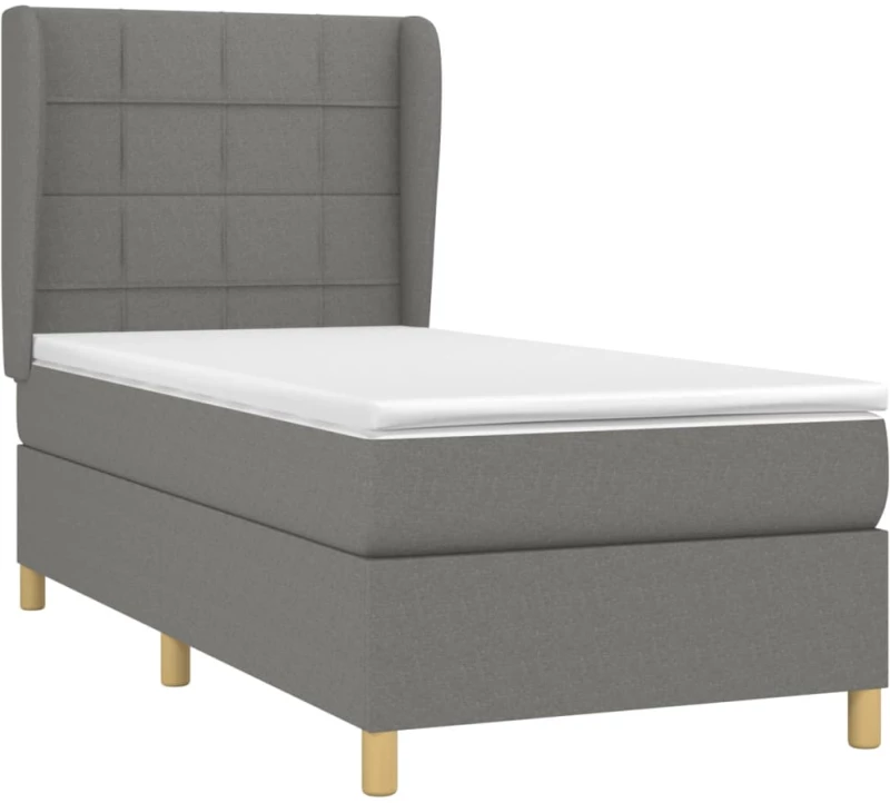 ΚΡΕΒΑΤΙ BOXSPRING ΜΕ ΣΤΡΩΜΑ ΣΚΟΥΡΟ ΓΚΡΙ 90X200 ΕΚ. ΥΦΑΣΜΑΤΙΝΟ 3128494