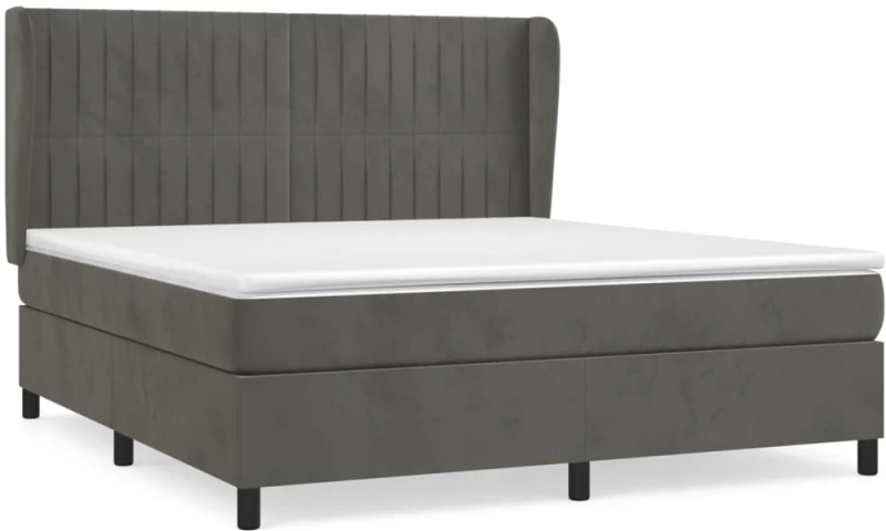 ΚΡΕΒΑΤΙ BOXSPRING ΜΕ ΣΤΡΩΜΑ ΣΚΟΥΡΟ ΓΚΡΙ 180X200 ΕΚ. ΒΕΛΟΥΔΙΝΟ 3129346