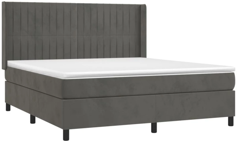 ΚΡΕΒΑΤΙ BOXSPRING ΜΕ ΣΤΡΩΜΑ ΣΚΟΥΡΟ ΓΚΡΙ 180X200 ΕΚ. ΒΕΛΟΥΔΙΝΟ 3132814