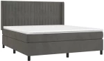 ΚΡΕΒΑΤΙ BOXSPRING ΜΕ ΣΤΡΩΜΑ ΣΚΟΥΡΟ ΓΚΡΙ 180X200 ΕΚ. ΒΕΛΟΥΔΙΝΟ 3132814