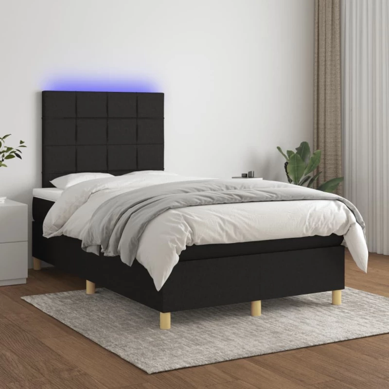 ΚΡΕΒΑΤΙ BOXSPRING ΜΕ ΣΤΡΩΜΑ & LED ΜΑΥΡΟ 120X200 ΕΚ. ΥΦΑΣΜΑΤΙΝΟ 3135423