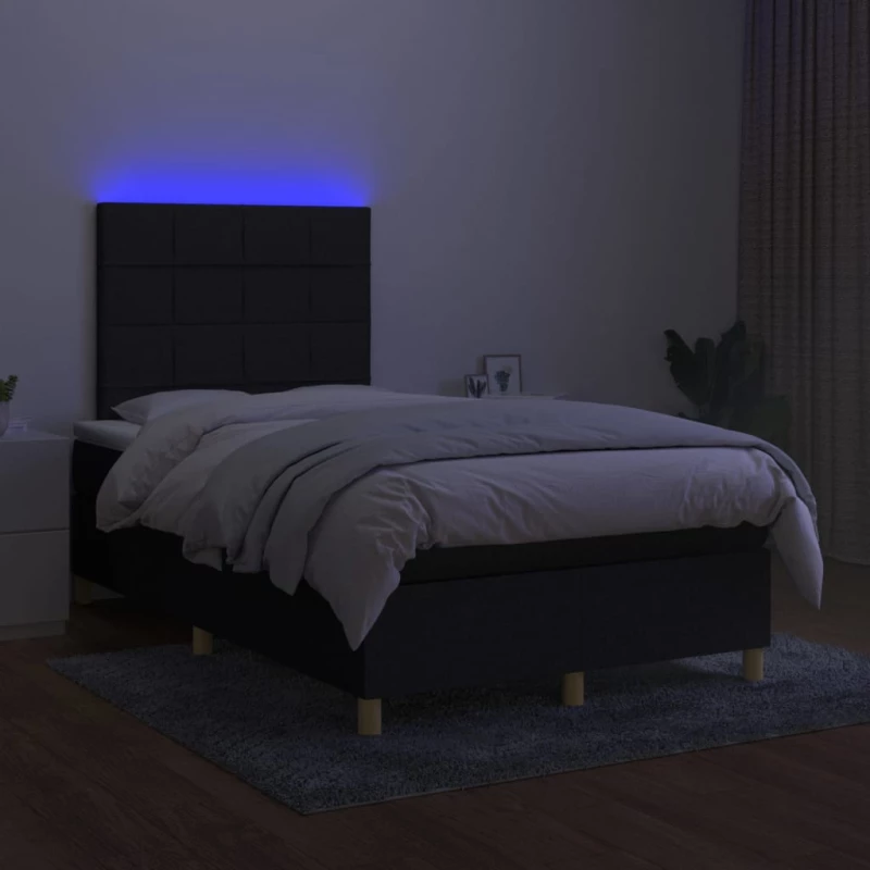 ΚΡΕΒΑΤΙ BOXSPRING ΜΕ ΣΤΡΩΜΑ & LED ΜΑΥΡΟ 120X200 ΕΚ. ΥΦΑΣΜΑΤΙΝΟ 3135423