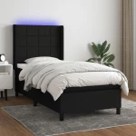 ΚΡΕΒΑΤΙ BOXSPRING ΜΕ ΣΤΡΩΜΑ & LED ΜΑΥΡΟ 90X200 ΕΚ. ΥΦΑΣΜΑΤΙΝΟ 3138287