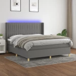 ΚΡΕΒΑΤΙ BOXSPRING ΜΕ ΣΤΡΩΜΑ & LED ΣΚ.ΓΚΡΙ 180X200 ΕΚ ΥΦΑΣΜΑΤΙΝΟ 3139054