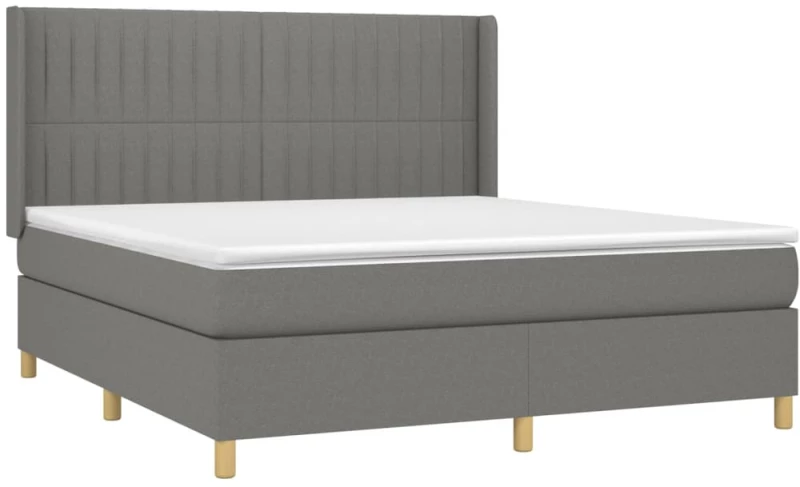 ΚΡΕΒΑΤΙ BOXSPRING ΜΕ ΣΤΡΩΜΑ & LED ΣΚ.ΓΚΡΙ 180X200 ΕΚ ΥΦΑΣΜΑΤΙΝΟ 3139054
