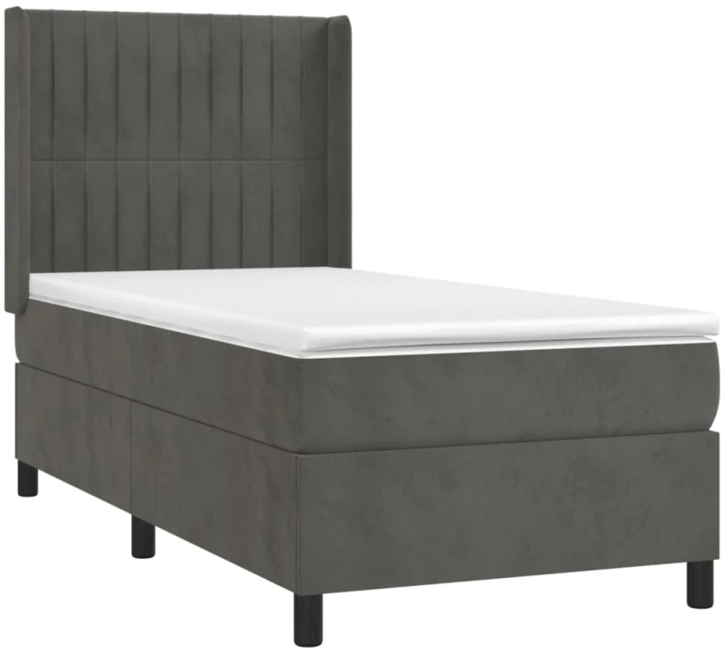 ΚΡΕΒΑΤΙ BOXSPRING ΜΕ ΣΤΡΩΜΑ & LED ΣΚ. ΓΚΡΙ 90X200 ΕΚ. ΒΕΛΟΥΔΙΝΟ 3139662