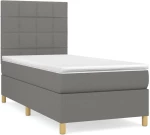 ΚΡΕΒΑΤΙ BOXSPRING ΜΕ ΣΤΡΩΜΑ ΣΚΟΥΡΟ ΓΚΡΙ 90X200 ΕΚ. ΥΦΑΣΜΑΤΙΝΟ 3142306