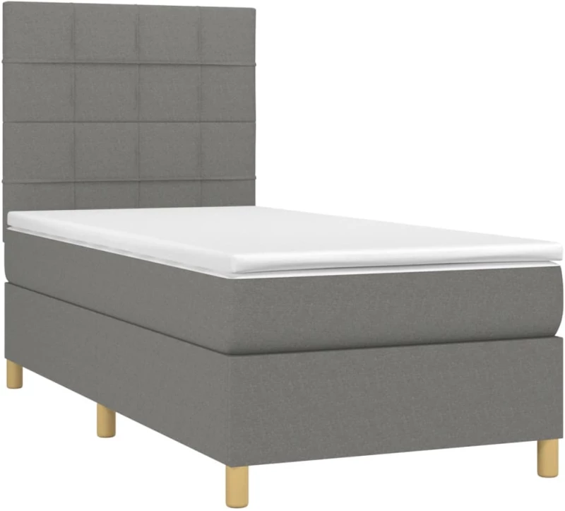 ΚΡΕΒΑΤΙ BOXSPRING ΜΕ ΣΤΡΩΜΑ ΣΚΟΥΡΟ ΓΚΡΙ 90X200 ΕΚ. ΥΦΑΣΜΑΤΙΝΟ 3142306