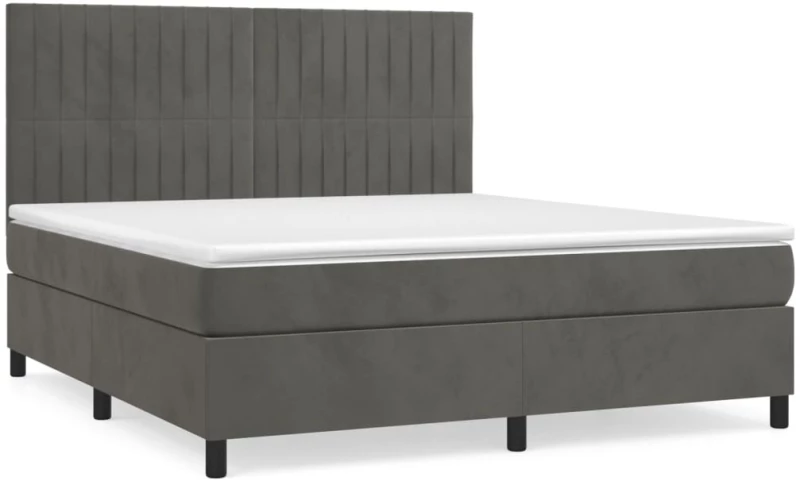 ΚΡΕΒΑΤΙ BOXSPRING ΜΕ ΣΤΡΩΜΑ ΣΚΟΥΡΟ ΓΚΡΙ 180X200 ΕΚ. ΒΕΛΟΥΔΙΝΟ 3143158