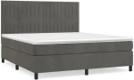 ΚΡΕΒΑΤΙ BOXSPRING ΜΕ ΣΤΡΩΜΑ ΣΚΟΥΡΟ ΓΚΡΙ 180X200 ΕΚ. ΒΕΛΟΥΔΙΝΟ 3143158