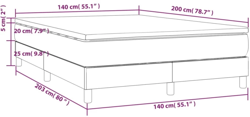ΚΡΕΒΑΤΙ BOXSPRING ΜΕ ΣΤΡΩΜΑ TAUPE 140X200 ΕΚ. ΥΦΑΣΜΑΤΙΝΟ 3144081