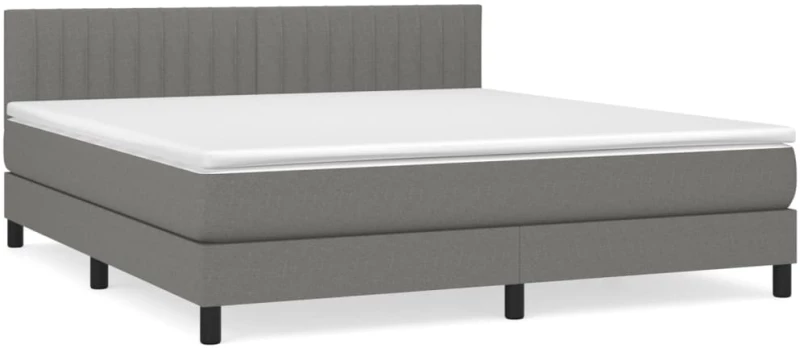 ΚΡΕΒΑΤΙ BOXSPRING ΜΕ ΣΤΡΩΜΑ ΣΚΟΥΡΟ ΓΚΡΙ 180X200 ΕΚ ΥΦΑΣΜΑΤΙΝ 3140234