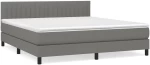ΚΡΕΒΑΤΙ BOXSPRING ΜΕ ΣΤΡΩΜΑ ΣΚΟΥΡΟ ΓΚΡΙ 180X200 ΕΚ ΥΦΑΣΜΑΤΙΝ 3140234