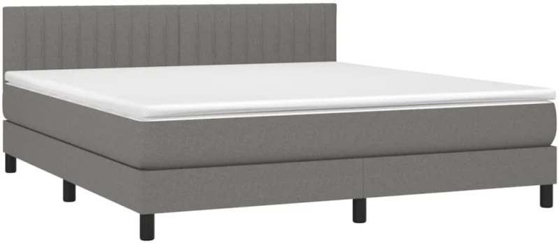 ΚΡΕΒΑΤΙ BOXSPRING ΜΕ ΣΤΡΩΜΑ ΣΚΟΥΡΟ ΓΚΡΙ 180X200 ΕΚ ΥΦΑΣΜΑΤΙΝ 3140234