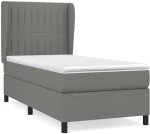 ΚΡΕΒΑΤΙ BOXSPRING ΜΕ ΣΤΡΩΜΑ ΣΚΟΥΡΟ ΓΚΡΙ 90X200 ΕΚ. ΥΦΑΣΜΑΤΙΝΟ 3128094