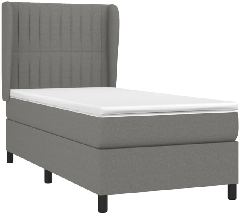 ΚΡΕΒΑΤΙ BOXSPRING ΜΕ ΣΤΡΩΜΑ ΣΚΟΥΡΟ ΓΚΡΙ 90X200 ΕΚ. ΥΦΑΣΜΑΤΙΝΟ 3128094