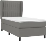 ΚΡΕΒΑΤΙ BOXSPRING ΜΕ ΣΤΡΩΜΑ ΣΚΟΥΡΟ ΓΚΡΙ 90X200 ΕΚ. ΥΦΑΣΜΑΤΙΝΟ 3128094