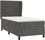 ΚΡΕΒΑΤΙ BOXSPRING ΜΕ ΣΤΡΩΜΑ ΣΚΟΥΡΟ ΓΚΡΙ 100X200 ΕΚ. ΒΕΛΟΥΔΙΝΟ 3129076