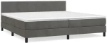 ΚΡΕΒΑΤΙ BOXSPRING ΜΕ ΣΤΡΩΜΑ ΣΚΟΥΡΟ ΓΚΡΙ 200X200 ΕΚ. ΒΕΛΟΥΔΙΝΟ 3141204
