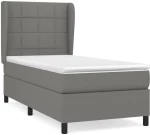 ΚΡΕΒΑΤΙ BOXSPRING ΜΕ ΣΤΡΩΜΑ ΣΚΟΥΡΟ ΓΚΡΙ 90X200 ΕΚ. ΥΦΑΣΜΑΤΙΝΟ 3127934