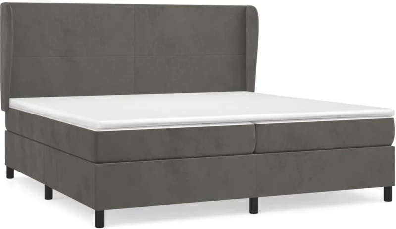 ΚΡΕΒΑΤΙ BOXSPRING ΜΕ ΣΤΡΩΜΑ ΣΚΟΥΡΟ ΓΚΡΙ 200X200 ΕΚ. ΒΕΛΟΥΔΙΝΟ 3129112