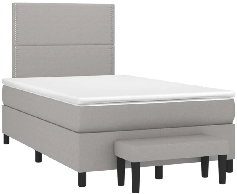 ΚΡΕΒΑΤΙ BOXSPRING ΜΕ ΣΤΡΩΜΑ ΑΝΟΙΧΤΟ ΓΚΡΙ 120X200 ΕΚ. ΥΦΑΣΜΑΤΙΝΟ 3136501