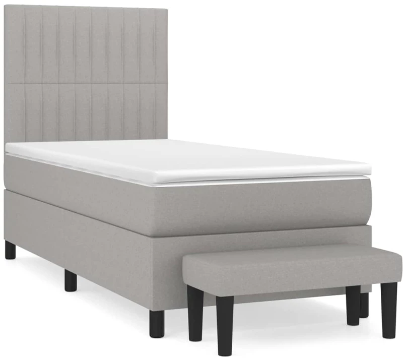 ΚΡΕΒΑΤΙ BOXSPRING ΜΕ ΣΤΡΩΜΑ ΑΝΟΙΧΤΟ ΓΚΡΙ 90X200 ΕΚ. ΥΦΑΣΜΑΤΙΝΟ 3136725